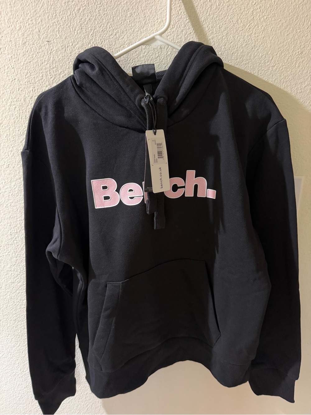 Bench Black Hoodie with Pink Logo